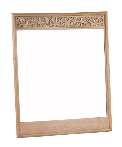 Appraisal: JAMES MONT Painted oak mirror carved with bamboo motif x