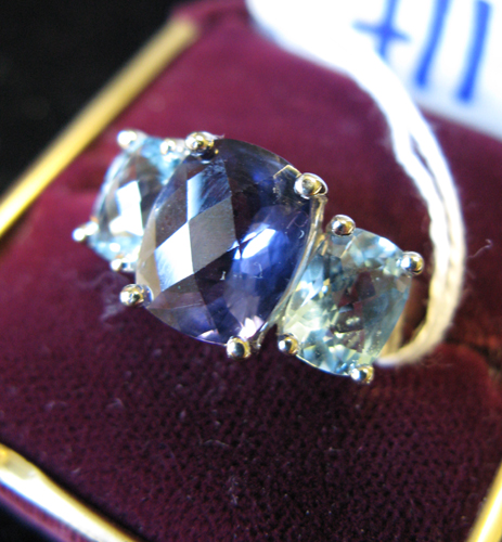 Appraisal: AMETHYST BLUE TOPAZ AND FOURTEEN KARAT WHITE GOLD RING set