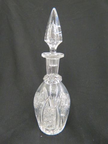 Appraisal: Cut Glass Decanter brilliant period starbursts ray cutwork hollow point