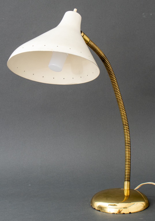 Appraisal: MID CENTURY METAL OFFICE LAMP Mid Century adjustable gilt metal