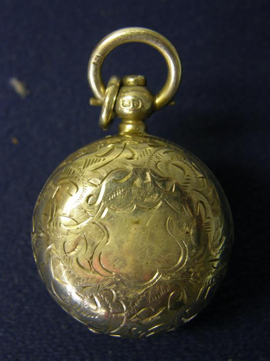 Appraisal: Late Victorian silver sovereign holder of circular form engraved with