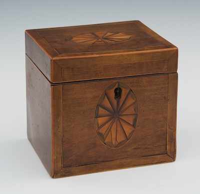 Appraisal: A Neoclassical Wood Inlaid Box A veneered wood box with