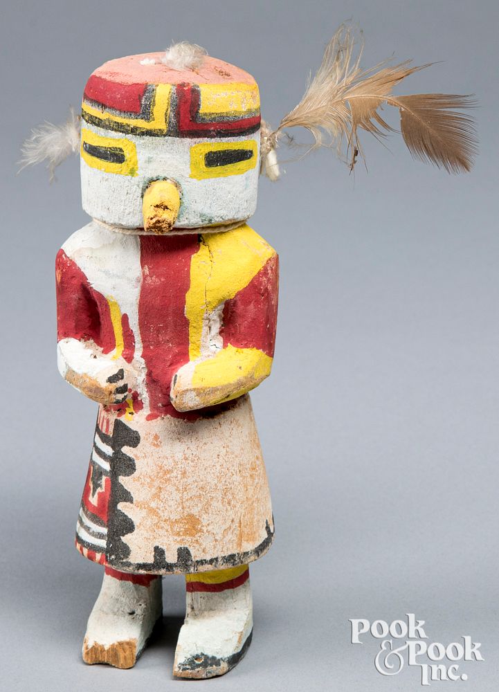 Appraisal: Painted wood Hopi Indian kachina doll Painted wooden Hopi Indian