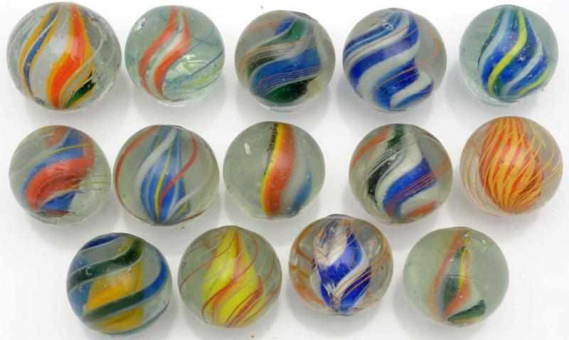 Appraisal: Lot of Swirl Marbles Includes solid core swirls and one