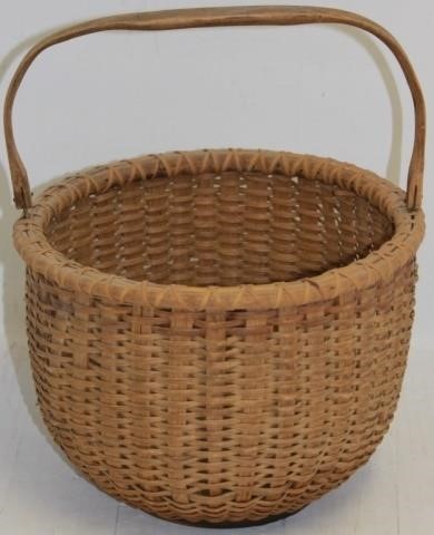 Appraisal: EARLY TH C NANTUCKET SWING HANDLE LIGHTSHIPBASKET OVERALL HEIGHT DIAMETER