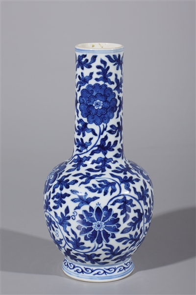 Appraisal: Chinese blue and white porcelain vase all over floral designs