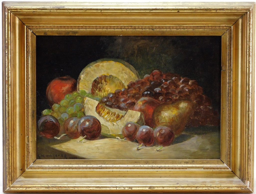 Appraisal: GEORGE WILLIAM WHITAKER FRUIT STILL LIFE PAINTING Rhode Island New