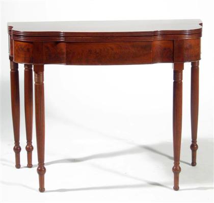 Appraisal: Classical mahogany card table philadelphia circa The shaped top with