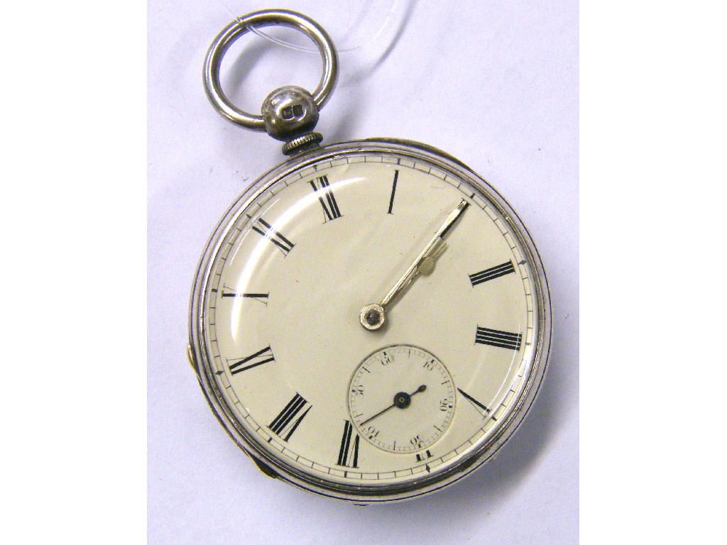 Appraisal: Silver fusee lever pocket watch hallmarked London the movement signed