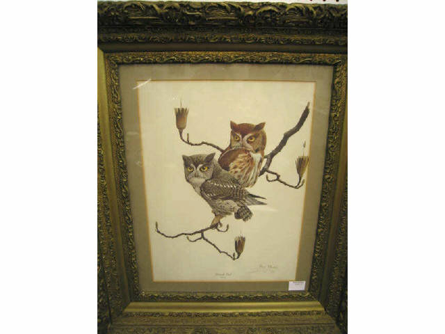 Appraisal: Ray Harm Print Screech Owl signed