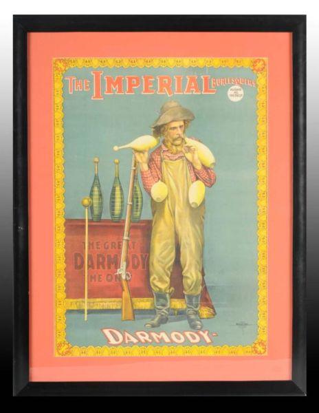 Appraisal: The Imperial Burlesquers Paper Litho Show Poster Description Circa Framed