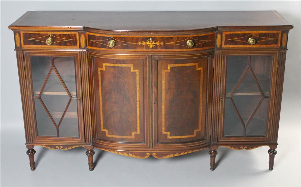 Appraisal: MAPLE COMPANY LONDON EDWARDIAN STYLE MAHOGANY AND SATINWOOD INLAID CABINET