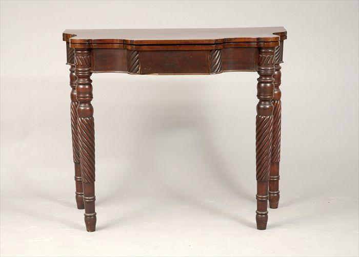 Appraisal: Massachusetts Late Federal Carved Mahogany Card Table x x in