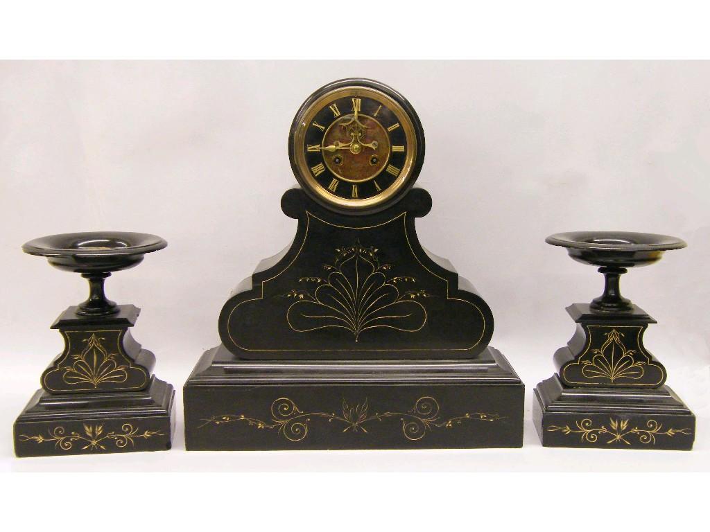 Appraisal: Jaeger brushed brass desk clock barometer the twin dials under