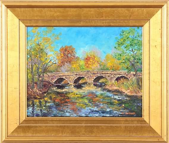 Appraisal: Bridge at Bergey oil on canvas x SLR W Jachwak