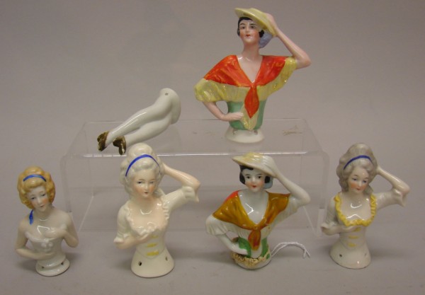 Appraisal: Lot of china half dolls German - with set of