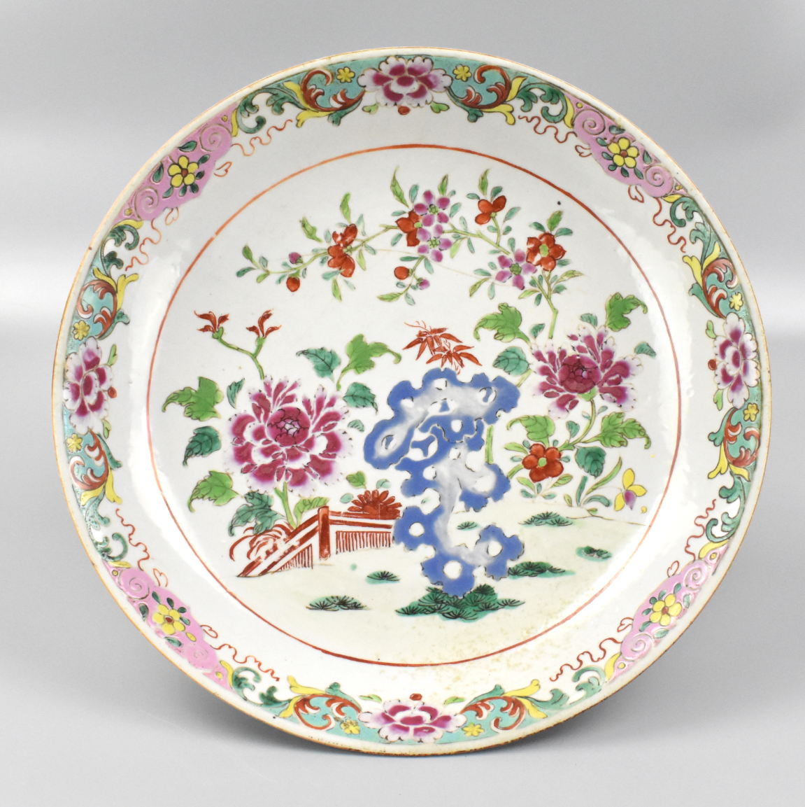 Appraisal: Chinese Yongzheng Period charger with rounded sides rising from a