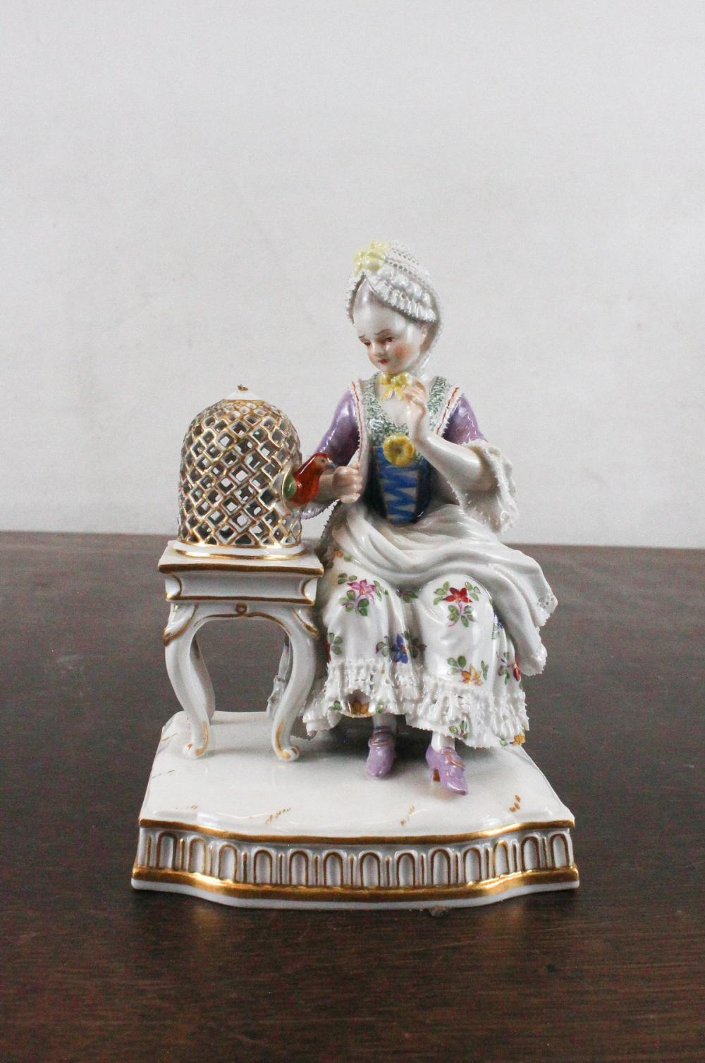 Appraisal: TH CENTURY GERMAN MEISSEN PORCELAIN FIGURINE The Senses-Touch model by