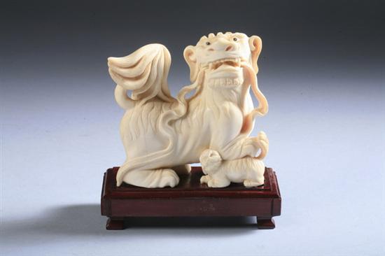 Appraisal: CHINESE IVORY FIGURE OF LION - in high PROVENANCE Ex