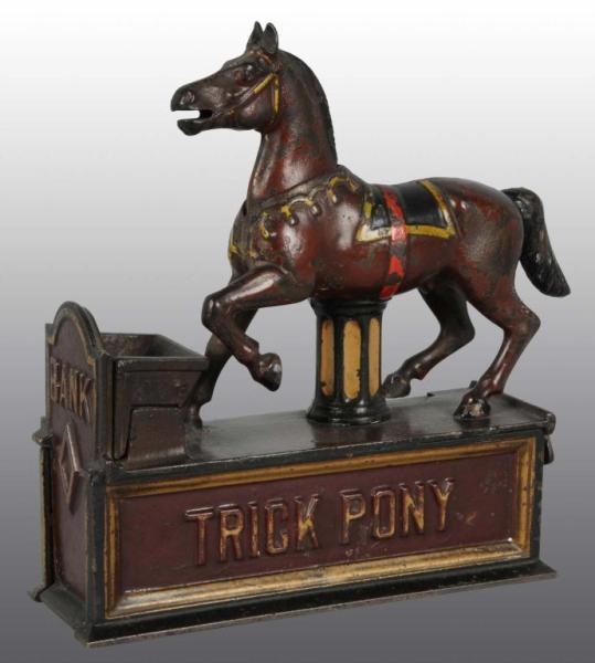 Appraisal: Cast Iron Trick Pony Mechanical Bank Description Manufactured by Shepard