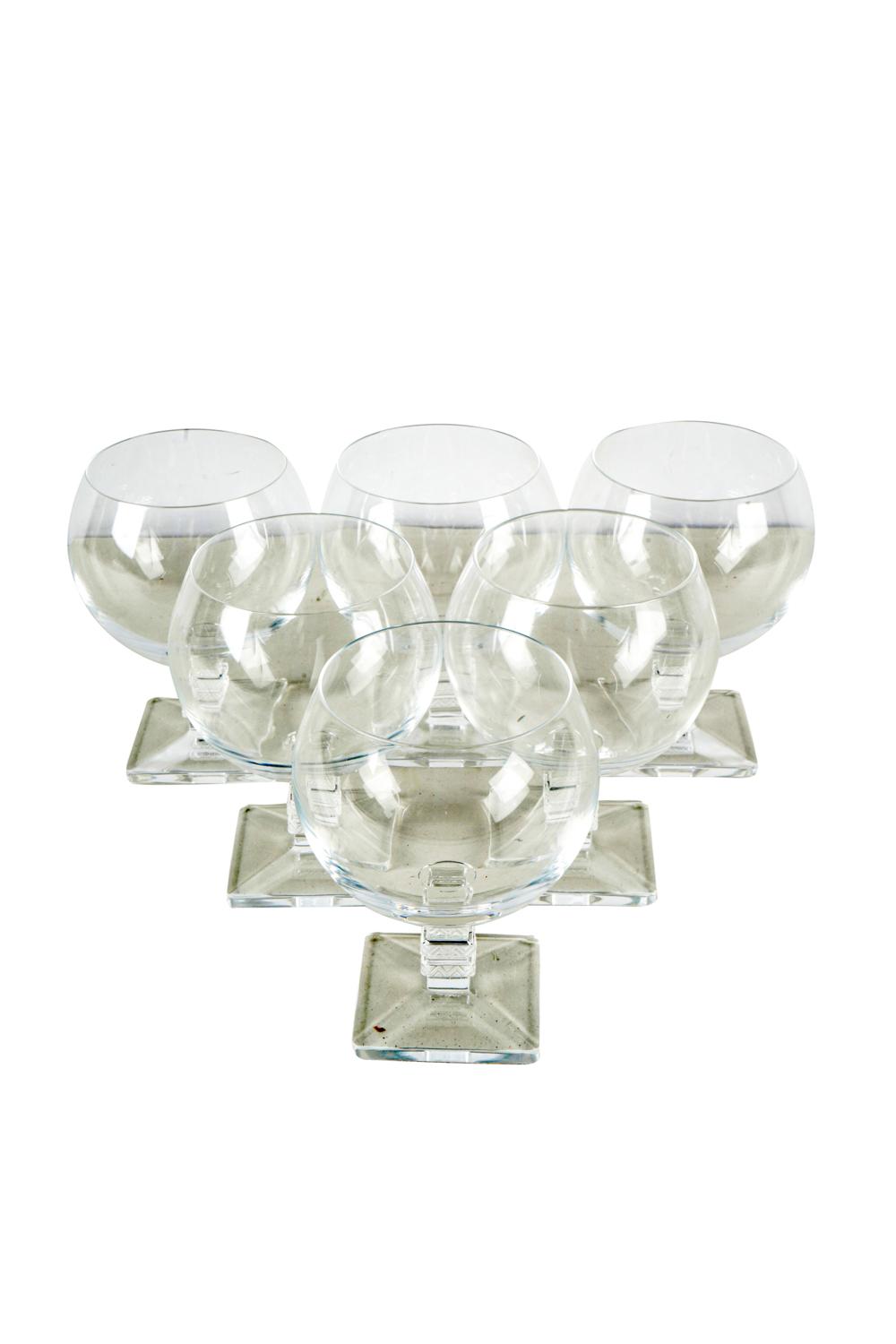 Appraisal: SIX LALIQUE GLASSESeach etched Lalique France underside inches high Condition