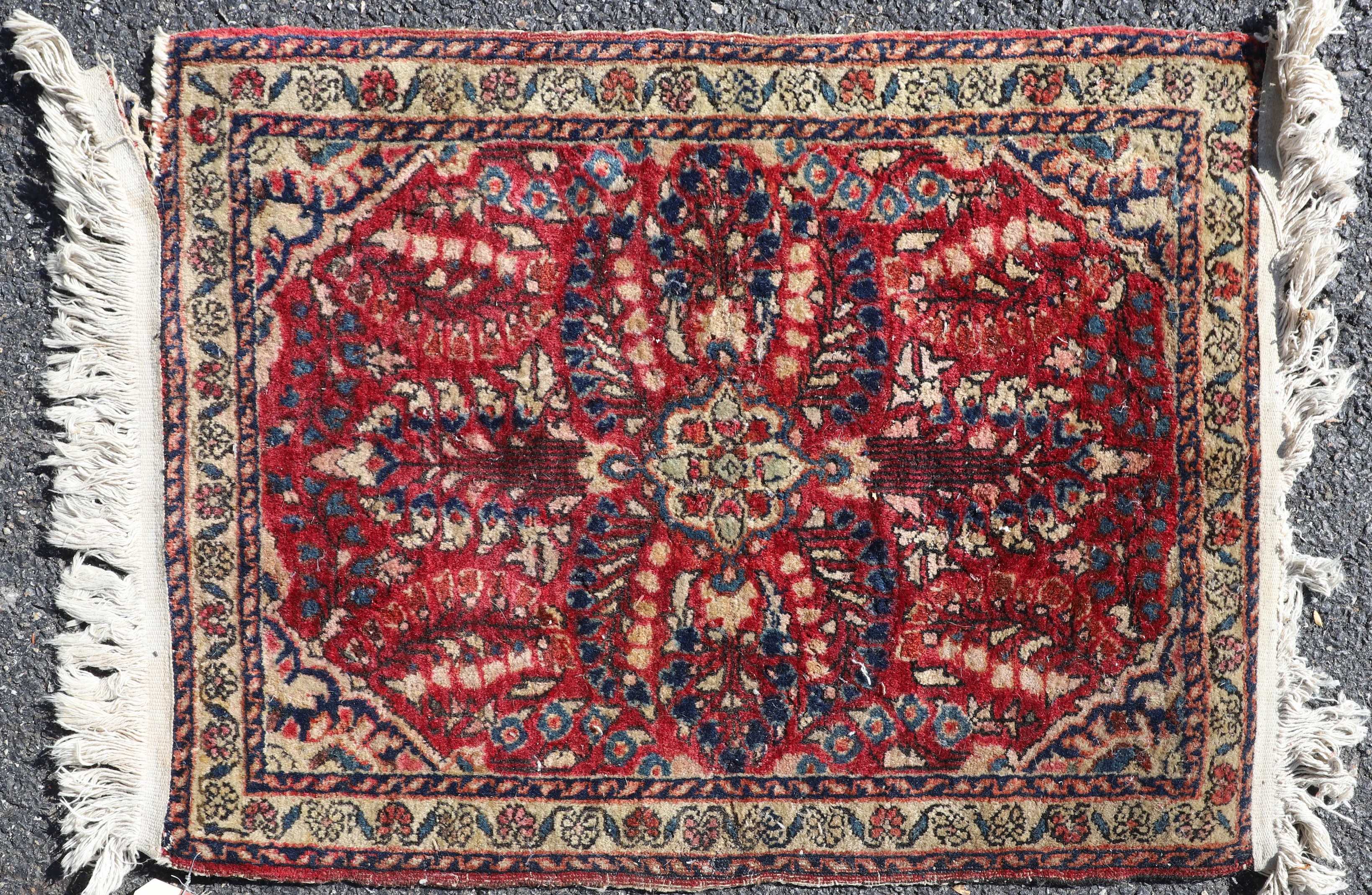 Appraisal: ' X ' Antique Persian Sarouk circa s moth trails