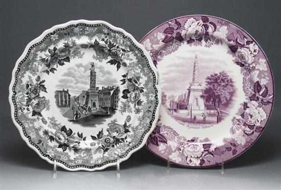 Appraisal: Jackson's black transfer china dinner plate and a similar Enoch