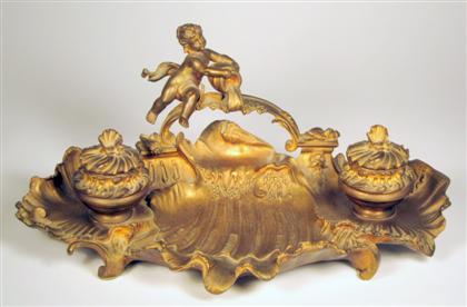 Appraisal: Louis XV style gilt bronze inkstand th century