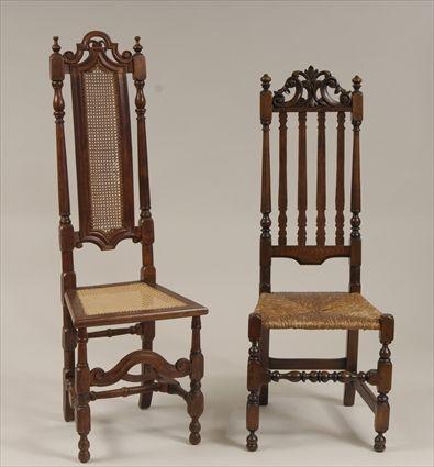 Appraisal: English William and Mary-Style Beechwood Side Chair with Cane Seat