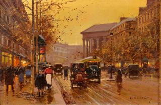 Appraisal: Edouard Cortes O C Paris Street Scene Edouard Leon Cortes