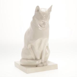 Appraisal: Edouard Sandoz glazed ceramic figure of a cat Edouard Sandoz