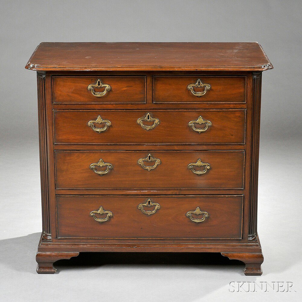 Appraisal: George II Mahogany Chest of Drawers England mid- th century