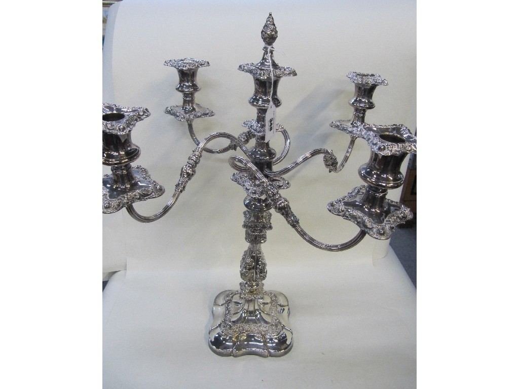 Appraisal: Pair of silver plated candelabra