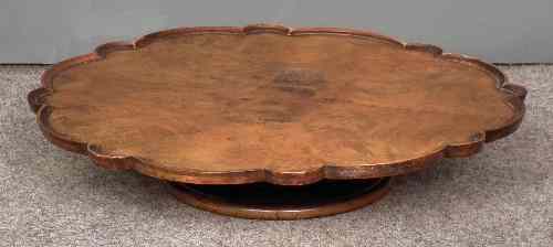 Appraisal: A th Century walnut circular tray top ''Lazy Susan'' of