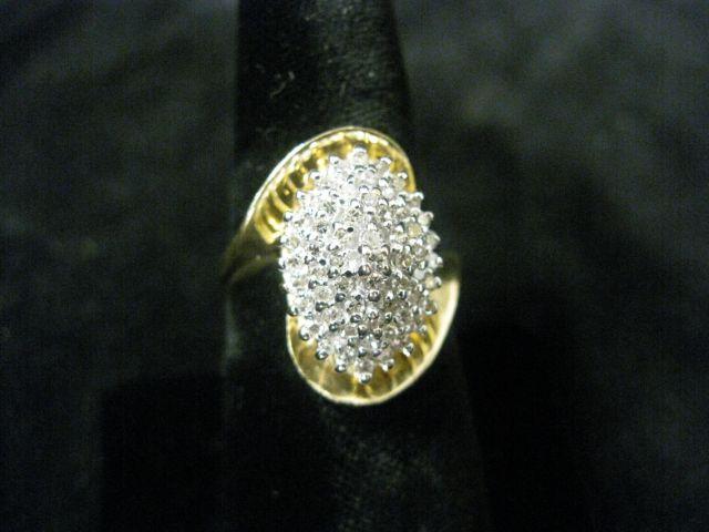 Appraisal: Diamond Ring cluster of round diamonds totaling carat in k