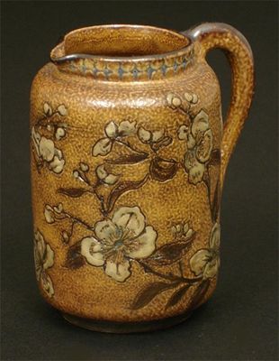 Appraisal: A Martin Brothers stoneware jug incised and painted with prunus