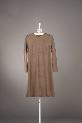 Appraisal: CHADO brown tone wool dress with piping Size Good condition