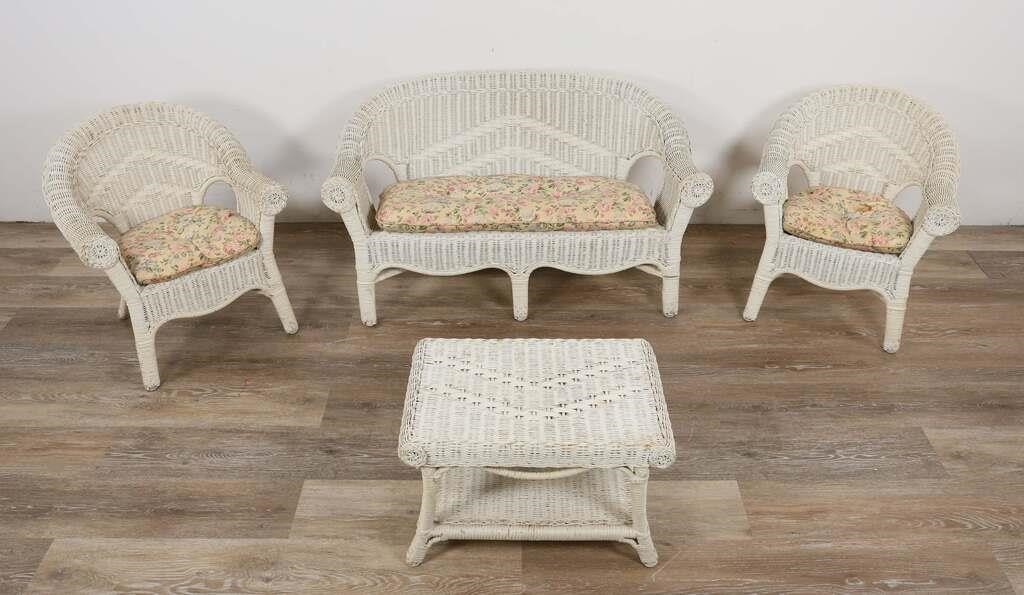 Appraisal: SET OF WICKER SALESMAN'S SAMPLE FURNITURESet of wicker salesman's sample