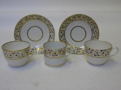 Appraisal: A PAIR OF COALPORT PORCELAIN CUPS AND SAUCERS c painted