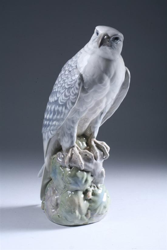 Appraisal: ROYAL COPENHAGEN PORCELAIN FIGURE OF A FALCON underglaze blue wave