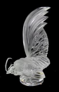 Appraisal: LALIQUE FRANCE ROOSTER Lalique France rooster Measures - H Shipping