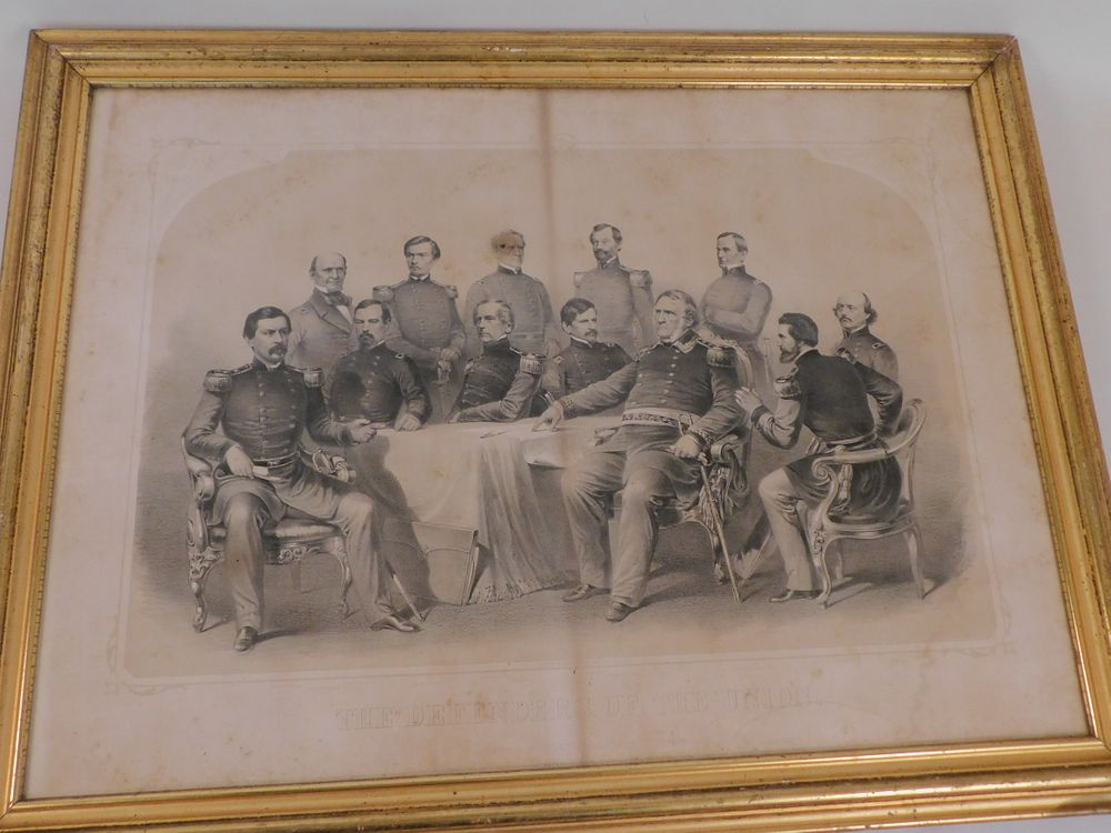 Appraisal: CIVIL WAR PRINT UNION GENERALS black and white lithograph print