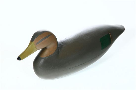 Appraisal: DECOY Black duck attributed to Ellis Parker Barnegat Bay New