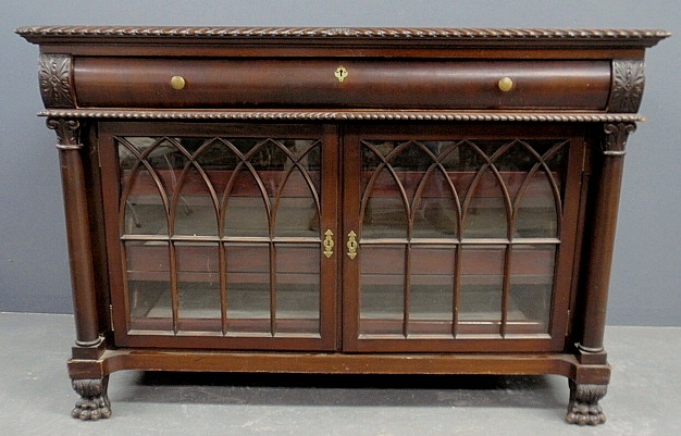 Appraisal: - Chippendale style mahogany sideboard c with one long drawer