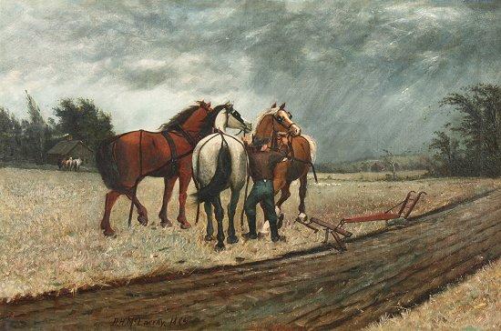 Appraisal: MCENERNY Daniel H American th C Plowing Time OIL Canvas