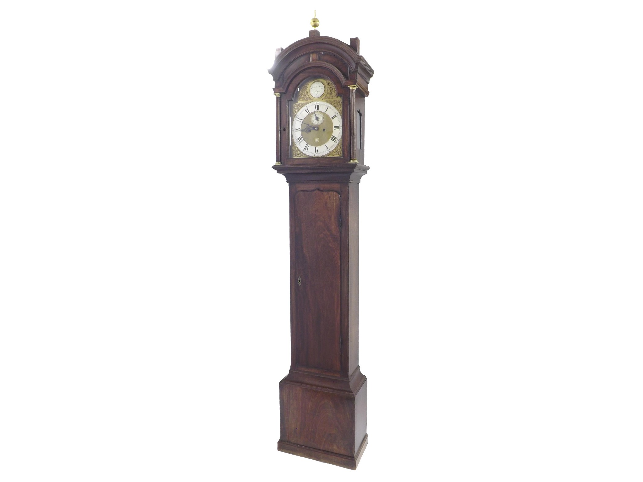 Appraisal: Mahogany eight day longcase clock with five pillar movement the