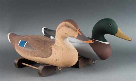 Appraisal: Pair of carved and painted wood working Mallards duck decoys