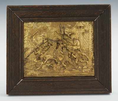 Appraisal: A Gilt White Metal Relief Plaque of the Capture of