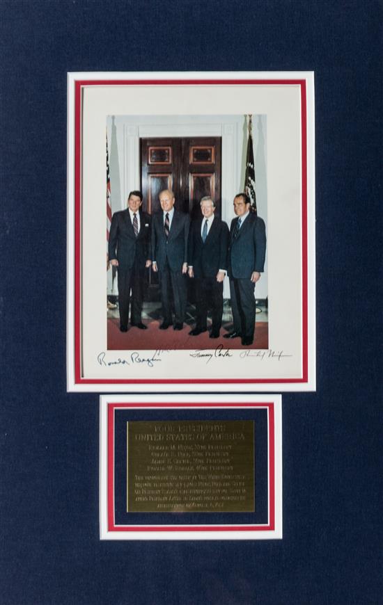 Appraisal: Sale Lot PRESIDENTS REAGAN RONALD Color photograph signed as President