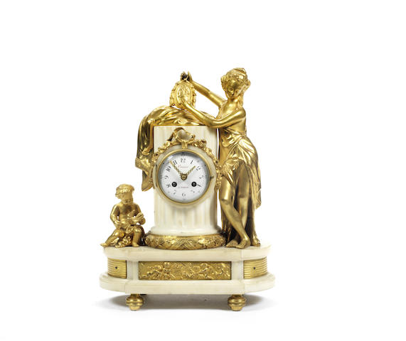 Appraisal: A mid th century French gilt bronze and white marble